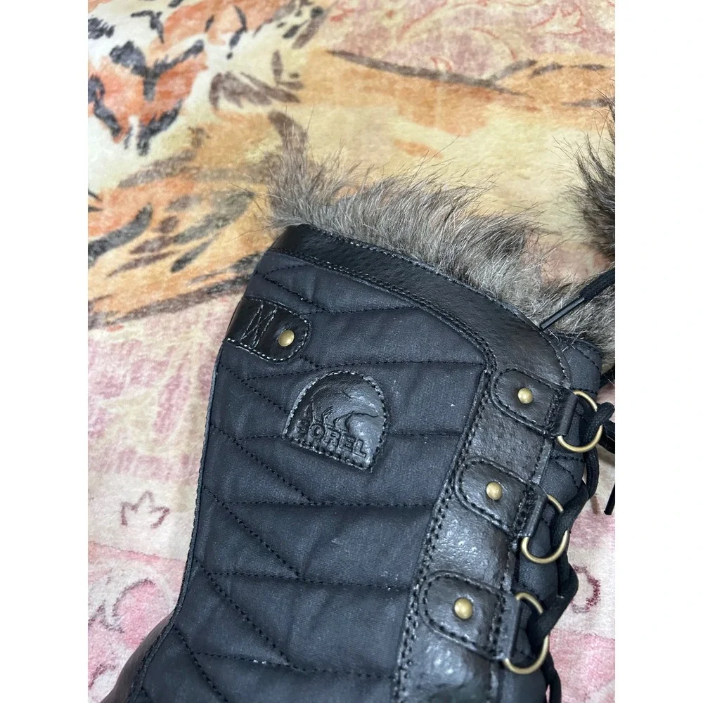SOREL Tofino II Womens Black Waterproof Faux Fur Tall Winter‎ Snow Boots Size 11